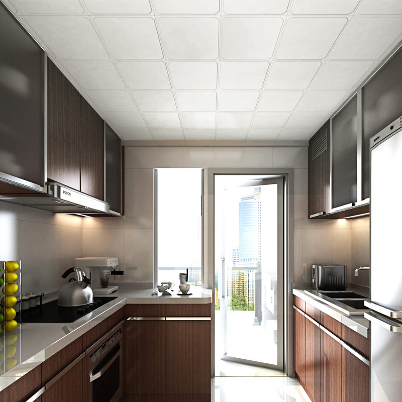 集成吊頂300系列（新渠道專(zhuān)供）納米純白-角花模效果圖