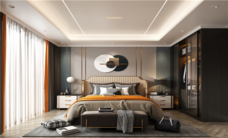 如果說客廳電視背景墻是作為個人美學的體現,臥室的背景墻可以體現出業主品味。 如果說客廳電視背景墻是作為個人美學的體現,臥室的背景墻可以體現出業主品味。