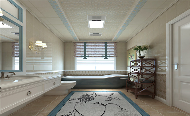 浴室集成吊頂?shù)母叨葢鶕?jù)浴室的大小進行調(diào)整。 一般，浴室的高度與房屋的高度相同，吊頂可以設計在2.2米至2.4米之間。