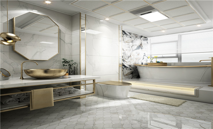 吊頂?shù)母叨冗€應考慮管道，浴室取暖器和燈具的安裝距離。 通常150mm就足夠了。